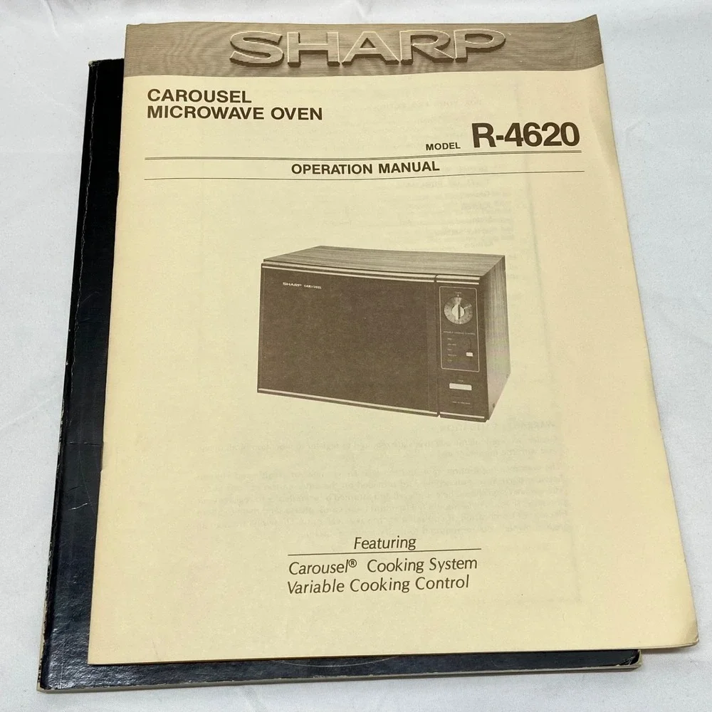 Sharp Carousel Microwave Cook Book + R-4620‎ Operate Manual Vintage USA 1981 GUC